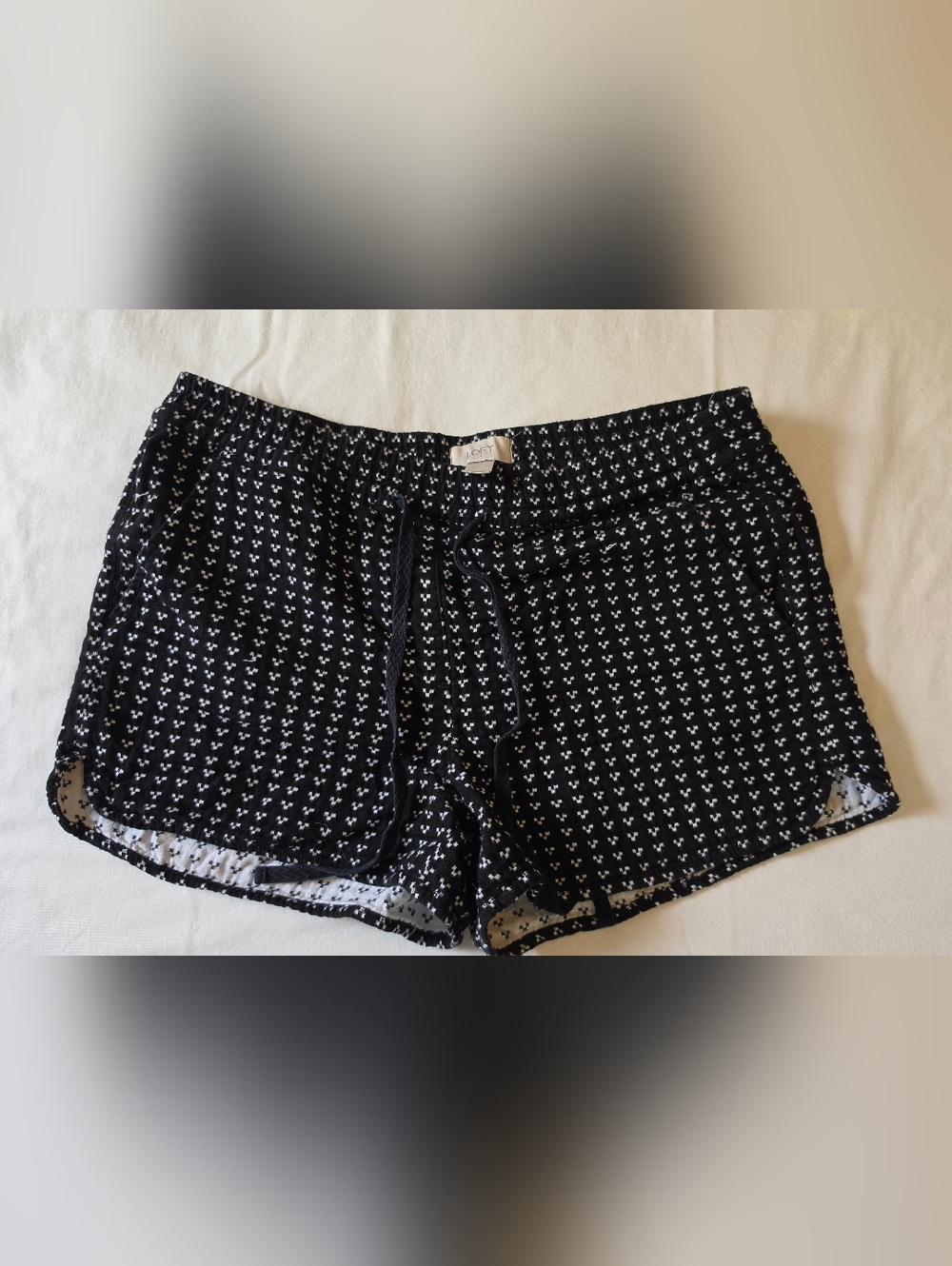 LOFT Black Micro-Print Lounge Shorts